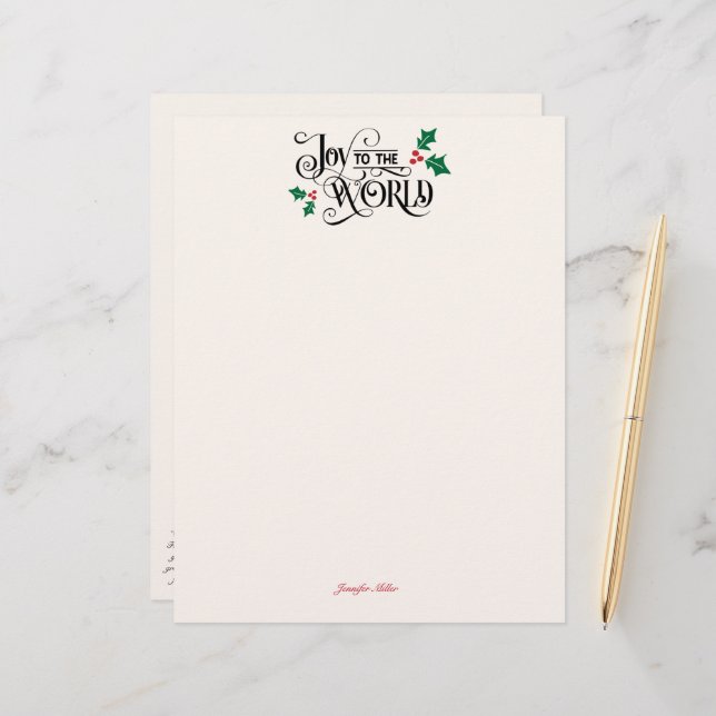 Membrete Natividad en la espalda Alegría al mundo con firma (Anverso/Reverso In Situ)