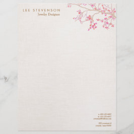 Membrete Naturaleza de los florales de cerezo rosa
