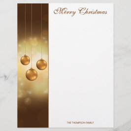 Membrete Navidades Amarillos De Oro Baubles En Bokeh Amaril