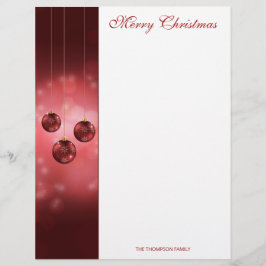 Membrete Navidades De Festividades Rojas Baubles En Bokeh R