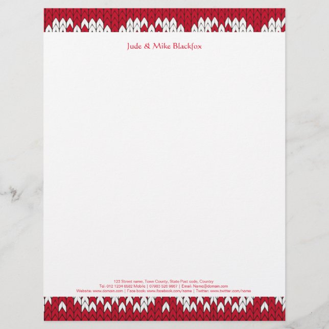 Membrete Navidades de punto (Anverso)