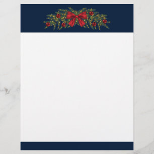 Membrete Navidades Garland Con Bow Rojo Y Balbuceos