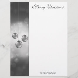 Membrete Navidades Gris Plateados Baudibles Con Texto Perso