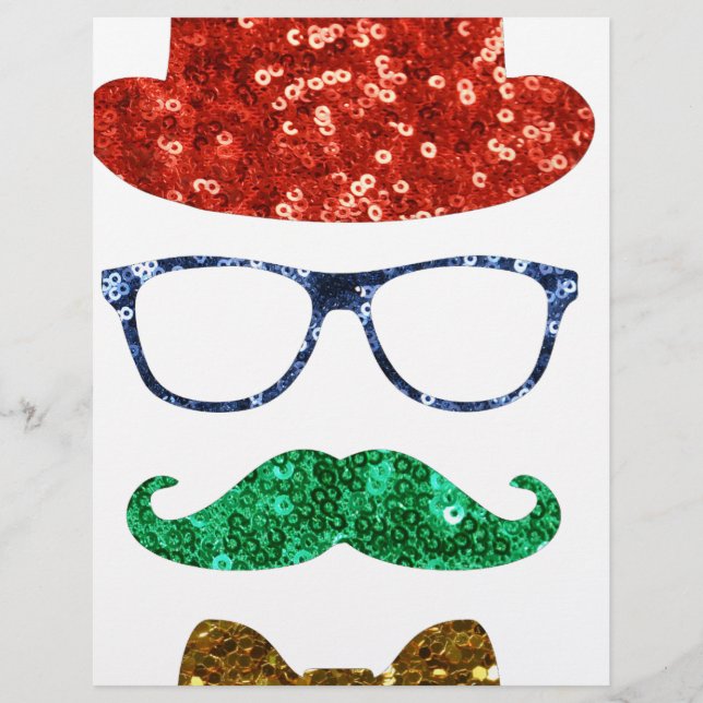 Membrete navidades hipster bigote (Anverso)
