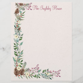 Membrete Navidades Holly Forest de 8.5" x 11" Stationery