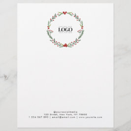 Membrete Navidades Wreath Personalizado logotipo comercial 