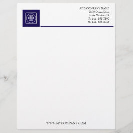 Membrete Navy White Basic Business Office letterhead