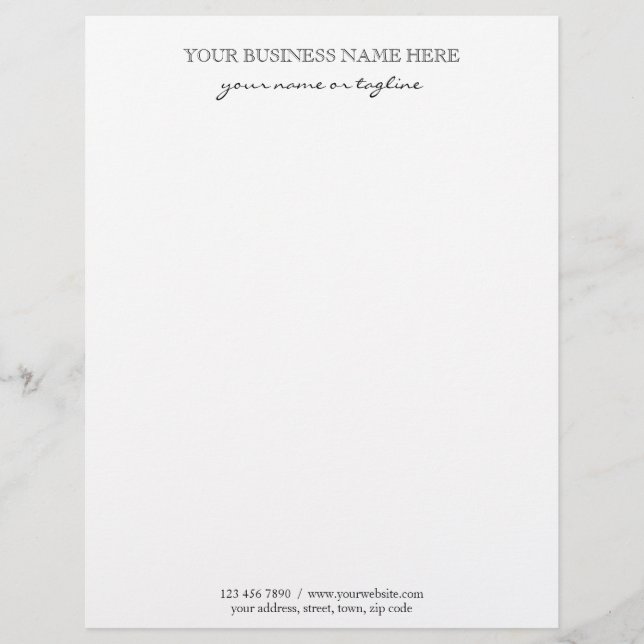 Membrete Negocio personalizado elegante moderno simple negr (Anverso)