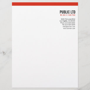Membrete Negocio rojo moderno simple