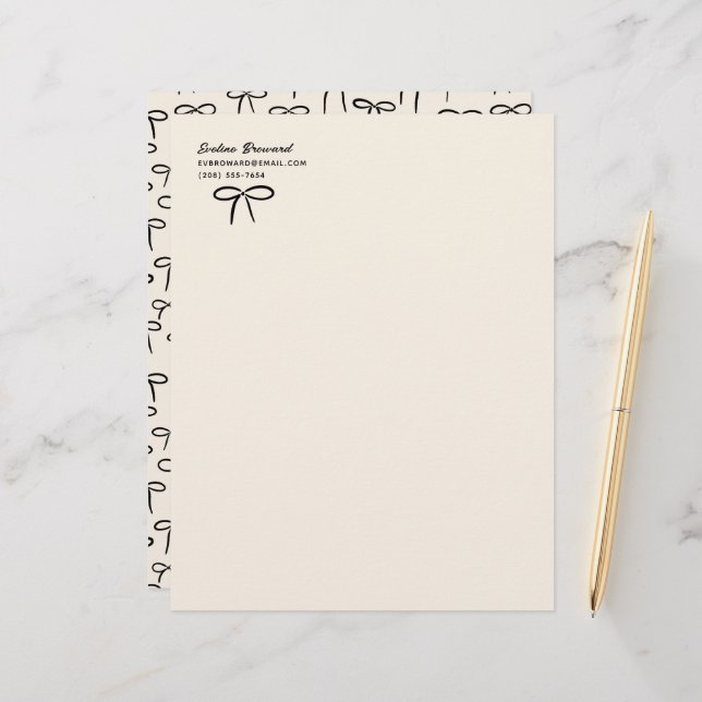 Membrete Negro y crema Sencillo dobla estatificación person (Anverso/Reverso In Situ)