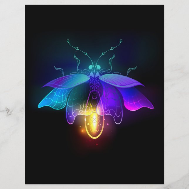 Membrete Neon Firefly en negro (Anverso)