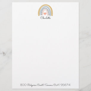 Membrete Niña color arcoiris personalizada