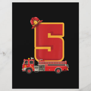 Membrete Niño de 5 años de edad regalo de bombero