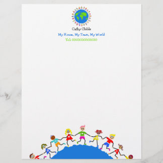 Membrete Niños globales,