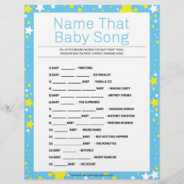 Membrete Nombrar esa canción del bebé [Starry Night Blue]