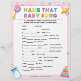 Membrete Nombre esa canción del bebé [Baby Basics Pink]