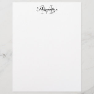 Membrete Nombre personalizado monograma elegante membrete c