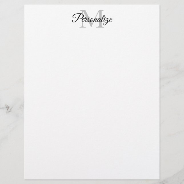 Membrete Nombre personalizado monograma elegante membrete c (Anverso)