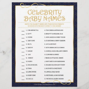 Membrete Nombres de bebés de celebridades [Golden Blue]