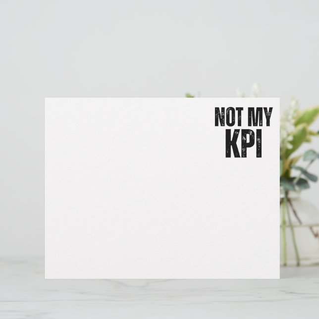 Membrete Not My KPI Minimalist Professional Letterhead (Anverso de pie)