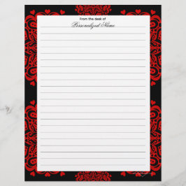 Membrete Notas de amor intrincadas - Llenado negro