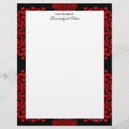 Membrete Notas de amor intrincadas - Negro sin línea