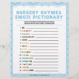 Membrete Nursery Rhymes Emoji Pictionary [Lujo de lujo [Azu