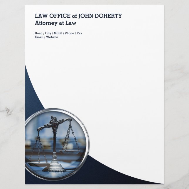 Membrete OFICINA DE DERECHO | Elegante (Anverso)