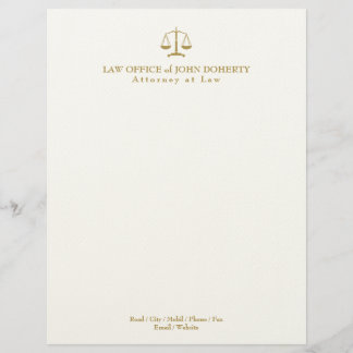 Membrete OFICINA DE DERECHO | Oro elegante