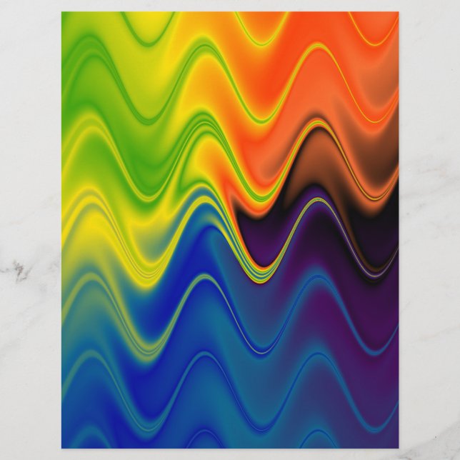 Membrete Ondulado Multicolor Abstracto (Anverso)
