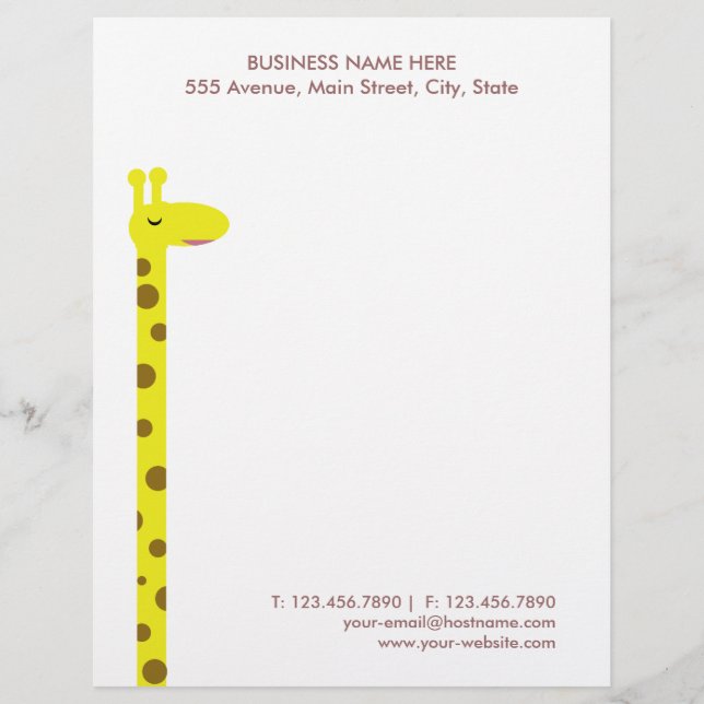 Membrete Orgullosa Giraffe (Anverso)