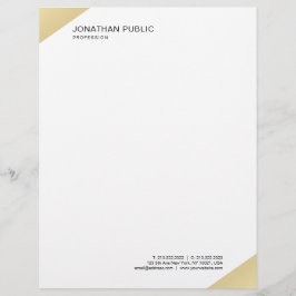 Membrete Oro elegante y blanco de la plantilla simple