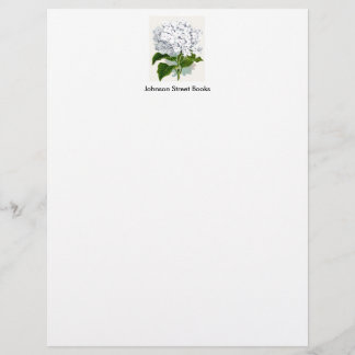 Membrete Página Botánica Vintage - Hidrangea Blanca