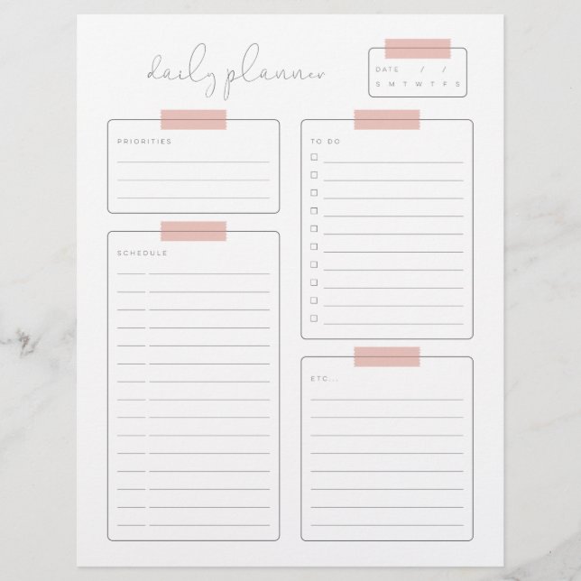 Membrete Página Calender de Planificador Diario (Anverso)