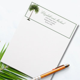 Membrete Palm Tree Tropical Green Style