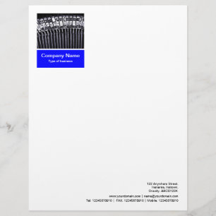 Membrete Panel de fotografía - Azul - Escritura de máquina
