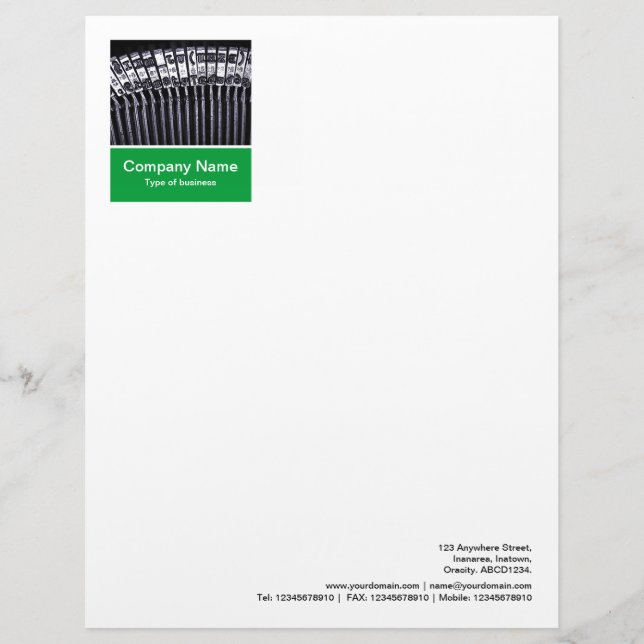 Membrete Panel de fotografía - Verde de hierba - Escritora (Anverso)