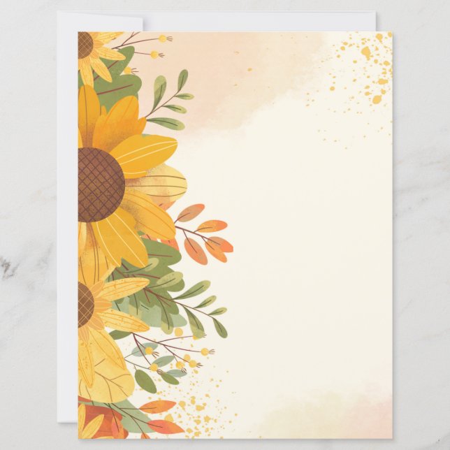 membrete, papel con membrete floral (Anverso)