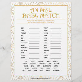 Membrete Partida de bebé animal [Líneas doradas]