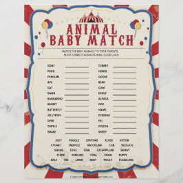 Membrete Partida de bebés para animales [Tema del circo]