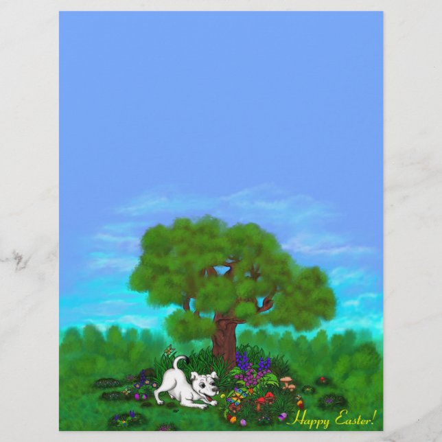 Membrete Pascua - Capo de cachorro y mariposa (Anverso)