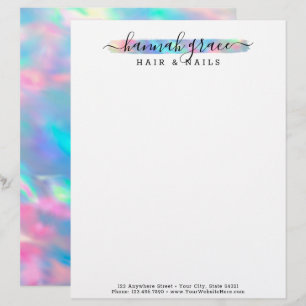 Membrete Pastel Arcoíris Pintura Fluir Elegante Logotipo Pe
