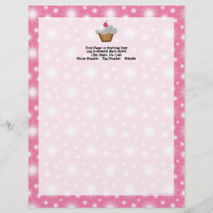 Membrete Pastel con cerezo rosa en la parte superior