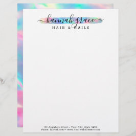 Membrete Pastel de pintura arcoiris Swash Elegante logo Per