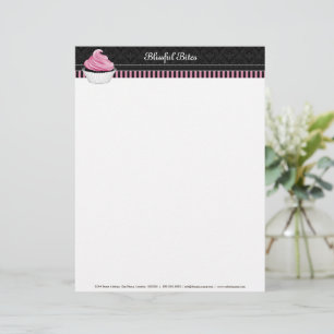 Membrete Pastel elegante y panadería Damask