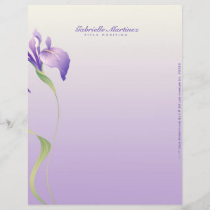 Membrete Pastel Lavender Flor Púrpura Spa Natural
