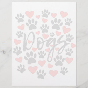 Membrete Patas De Perro Y Dibujos De Corazón