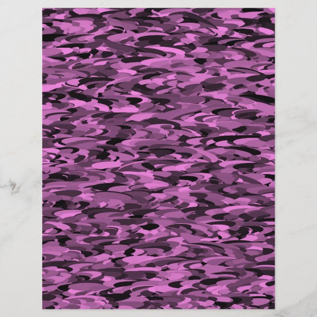 Membrete Patrón abstracto púrpura negro (Anverso)
