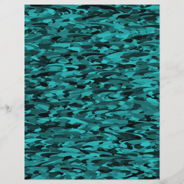 Membrete Patrón abstracto Verde azulado negro (Anverso)