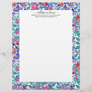 Membrete Patrón de color de las fresas florales del país